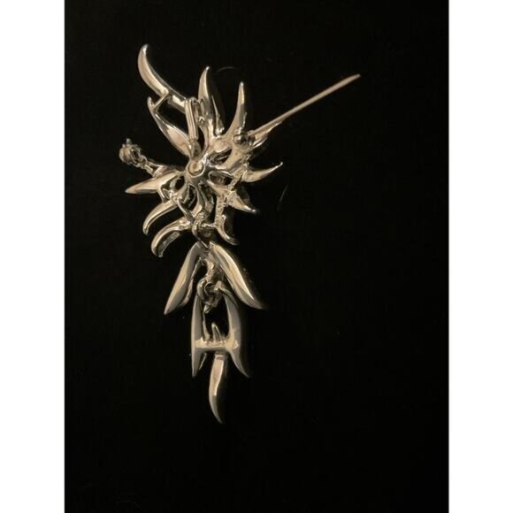 Vintage 1970 Sarah Coventry Rhinestone Starburst Brooch Silver-Tone Metal - Picture 8 of 16